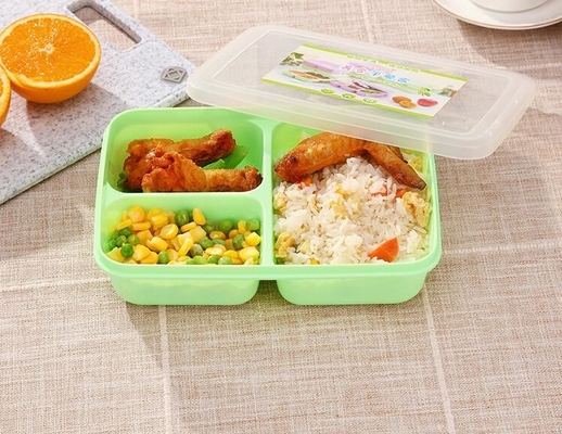 Kids Reusable Plastic Lunch Containers , BPA Free Bento Lunch Box