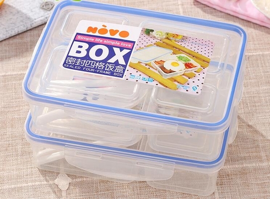 Food Grade PP Reusable Plastic Lunch Containers Lightweight Portable Cute Divider