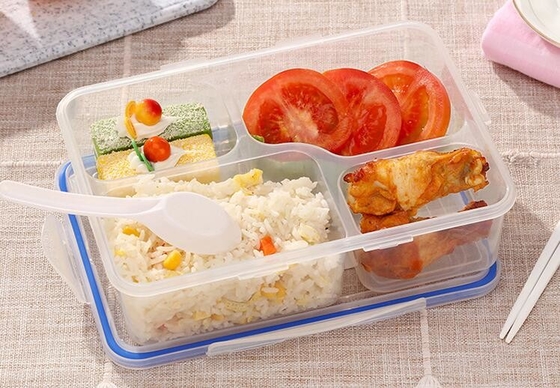 Food Grade PP Reusable Plastic Lunch Containers Lightweight Portable Cute Divider