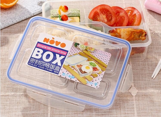 Food Grade PP Reusable Plastic Lunch Containers Lightweight Portable Cute Divider