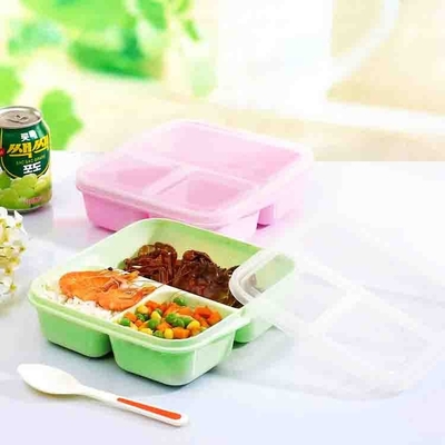 Reusable PP 3 Compartment Bento Lunch Box 1000ml