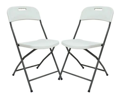 Outdoor White Plastic Metal Folding Chairs For Events Garden Party Chairs