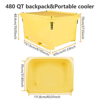 480QT Rotomolded Cooler Box with PU Foam Insulation